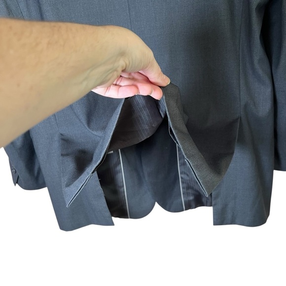 Caravelli Harry 2-Button Blazer Superior 150s Sz 46L Suit Jacket Dark Gray Italy - Picture 3 of 11